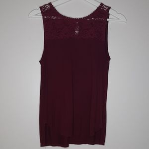 Red, Lace Tank Top (size M)